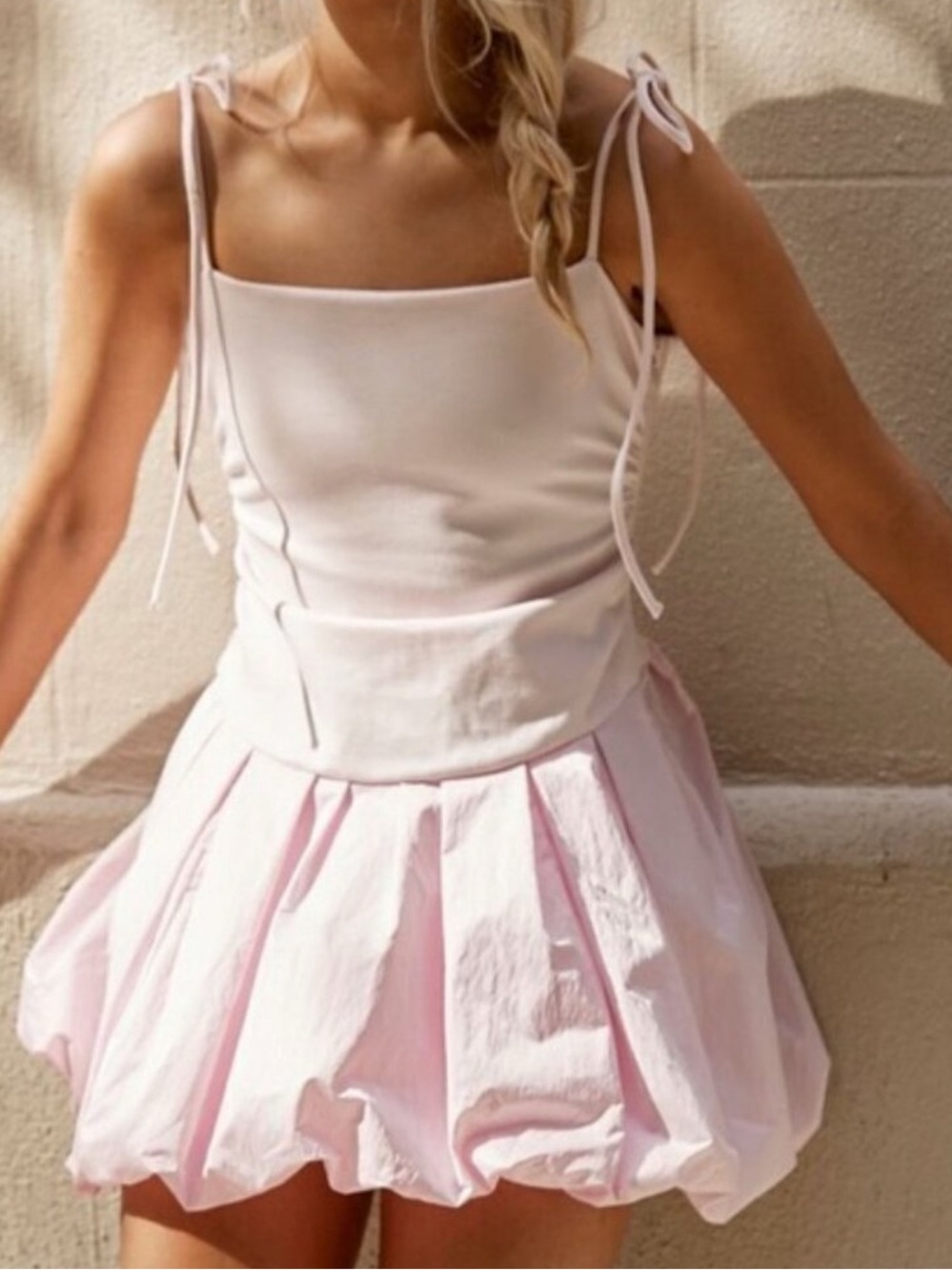 FREE PEOPLE Genevieve Mini Dress in Blossom Pink Size Medium NWT
